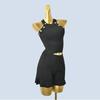 Halterneck with Suspenders Pure Color Button + Elastic Waist Shorts Two-piece Set Women's Clothing Spring and Summer