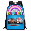 Gumball Cartoon Kids School Backpack Elementary Students Lightweight Spine-Protective Breathable Oxford Fabric Bag With Fun
