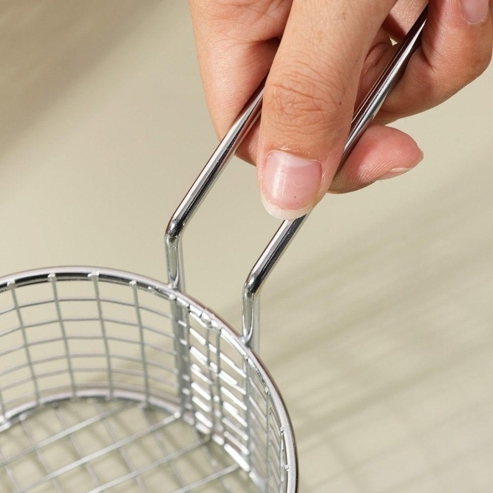 Reusable French Fry Basket Stainless Steel Frying Basket Portable Strainers  Kitchen Frying Tools