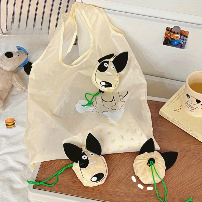 Shopping Must-have Instagram Style Simple Cartoon Animal Foldable Shopping Bag, Lightweight and Large Capacity Tote Bag