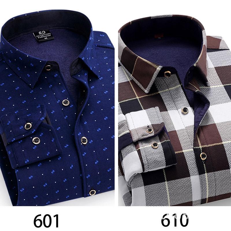 2024 Herren Kariertes Langarm Dickes Warmes Hemd für Herbst und Winter