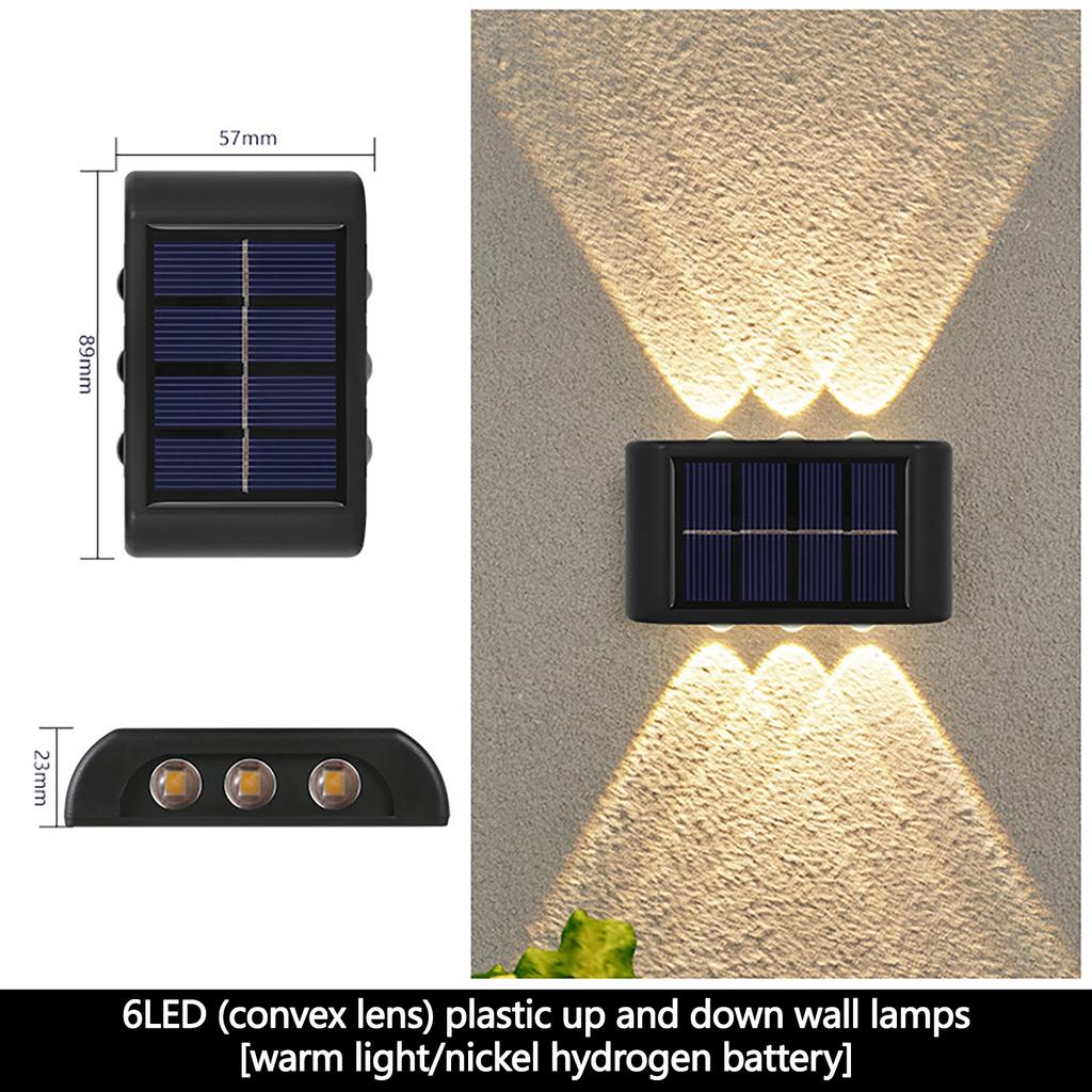 2 Pack Solar Up Down Wall Lights Outdoor Sconce IP65 Waterproof Solar Fence Light For Home Garden Porch Decoration
