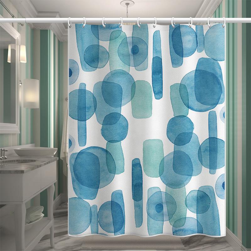 Bathroom Thickened Waterproof Curtain Mildew Proof Shower Curtain Shower Partition Curtain Shower Curtain Bathroom Curtain Free Perforation
