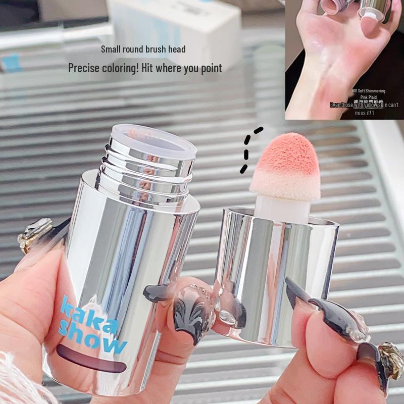 Energetischer flüssiger Rouge mit roter Schwammspitze - Koreanischer wässriger Glanz, natürliche Farbe & schimmernd mit niedriger Sättigung