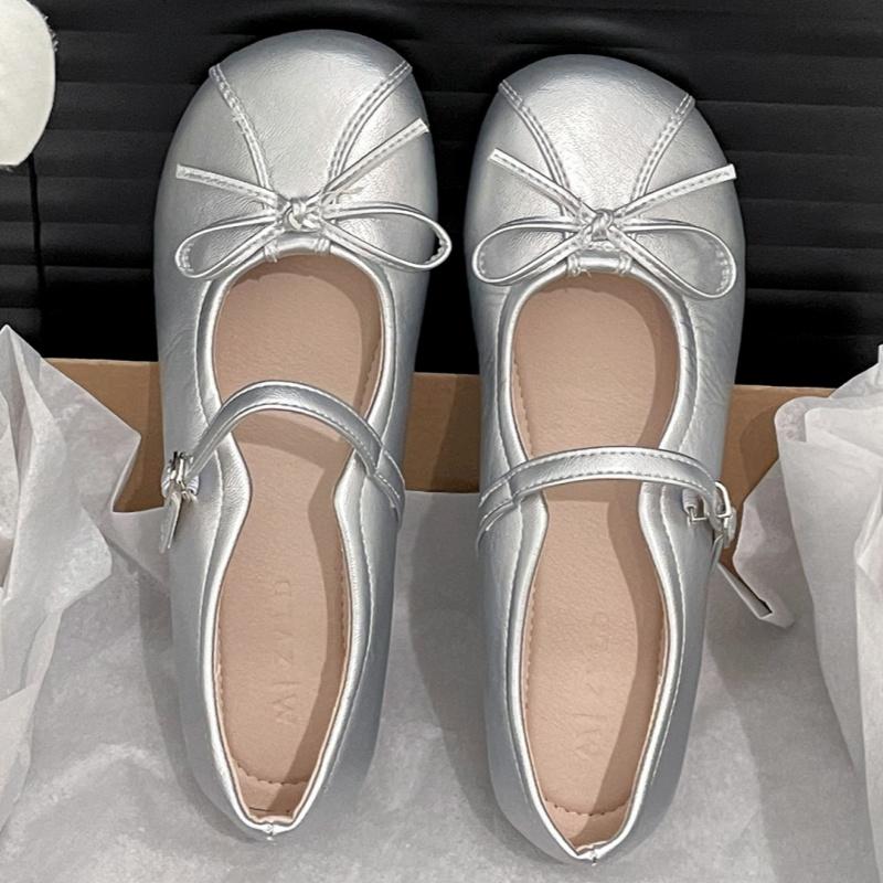 Fashion Ladies Women Flats Shoes Mary Jane Designer New Style Butterfly Knot Flats Temperament Daily Dress Up Soft Soled Women Flats