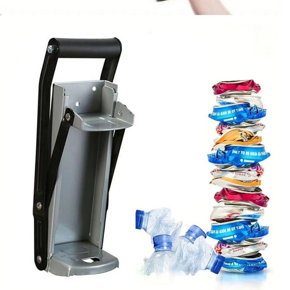 Herramienta de Reciclaje de Botellas Montada en la Pared Abrebotellas Incorporado Máquina Prensadora de Latas Almacenamiento de Cocina