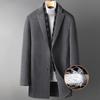 Autumn and Winter Scarf White Goose Down Lining Thickened Mid-length Double-sided Woolen Coat Middle-aged and Elderly Double-sided Woolen Coat