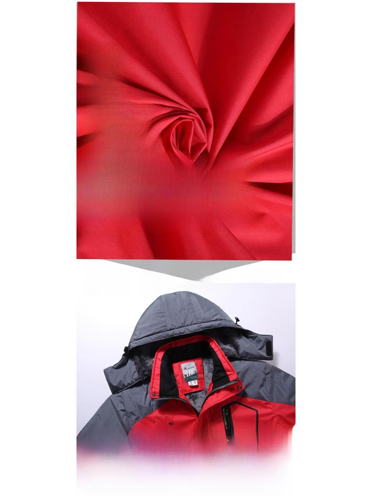 2025 Bunda s kapucí pro venkovní páry, Velká velikost, Větruodolná, Teplá, Plus samet, Silná bavlna pro muže.