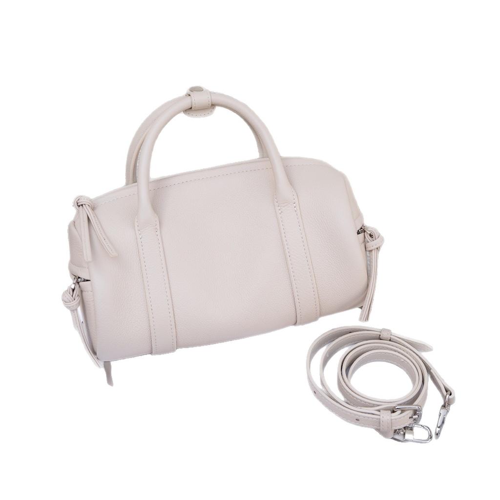 Leather Women'S Bag First Layer Cowhide Boston Large-Capacity Commuter Handbag Retro Shoulder Bag Women