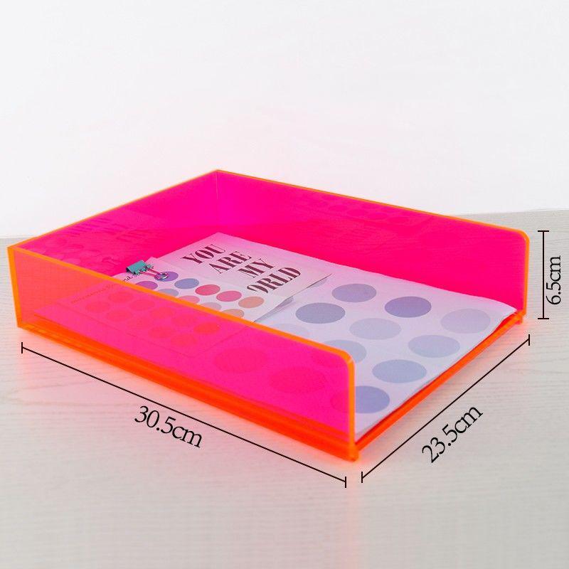 

Acrylic A4 File Organizer for Desk Stackable Letter Tray Office Paper Organizer Storage Desktop Document File Sorter Organizer