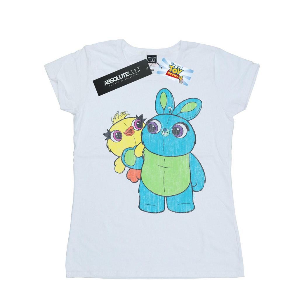 Disney Womens/Ladies Toy Story 4 Ducky And Bunny Distressed Pose Cotton T-Shirt