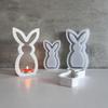 Hollow Bunny Candle Mold Easter Ornament Cute Rabbit Shape Plaster Decoration Molds Easter Rabbit Candle Holder Plaster Mold NEW