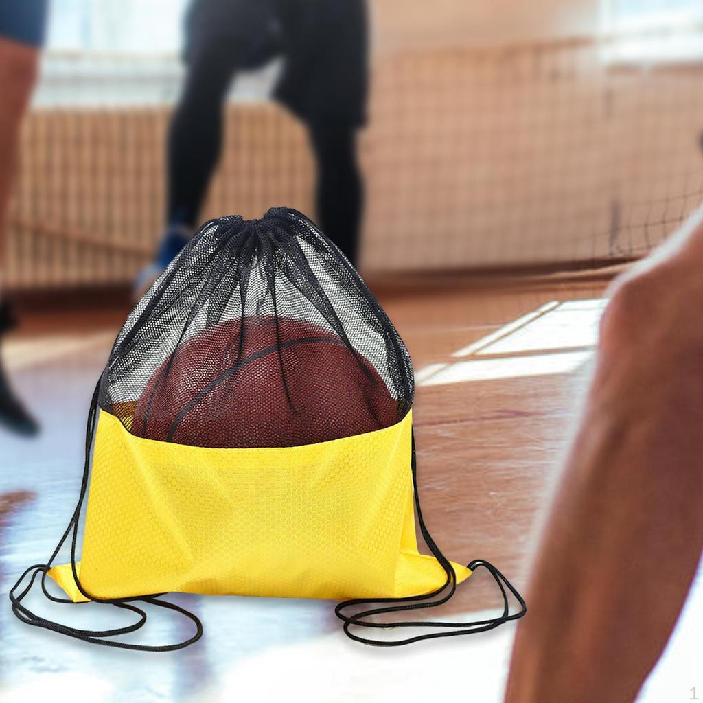 Basketball Mesh Bag Drawstring Backpack Oxford Cloth for Football Soccer