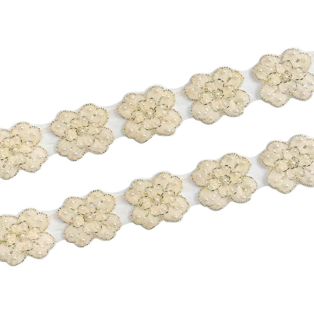 Exquisite Multi-Colored Bead Flower Lace Clothing Dress Wedding Dress Decoration Hair Accessories Lace Accessories