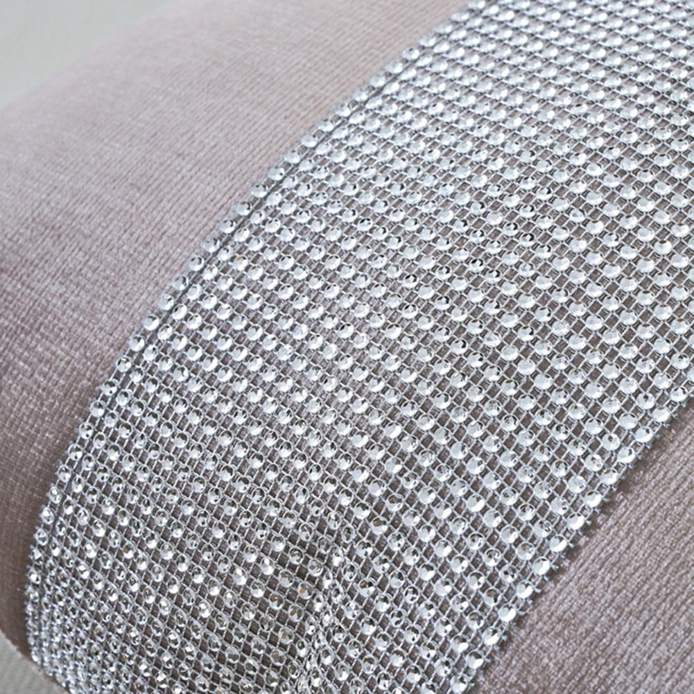 Stylish Graceful Velvet Throw Pillow with Diamond Chain Soft Sofa Cushion Decoration Modern Pillowcase
