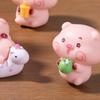 5Pcs Pig Ornament Mini Portable Size Q-Version Pig Design Statue Miniature Pig Landscape Office Desk Bookshelf Car Decor