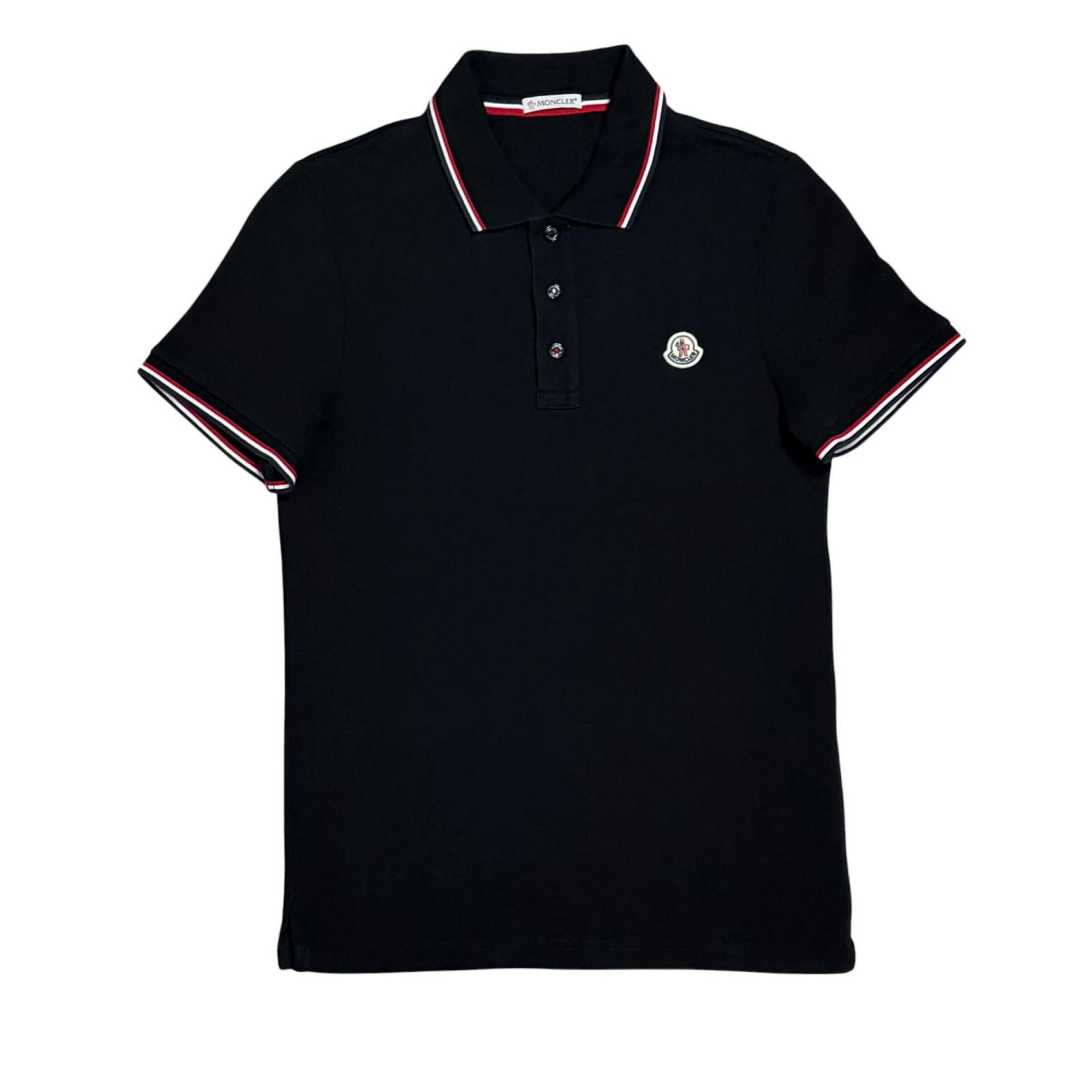 MONCLER M MENS Polo Shirt Black Authentic Model C-SCOM-19-22759 M чёрный