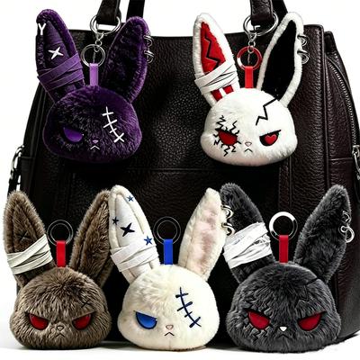 Meilleur - Populaire Pendentif Lapin Sombre Gothique Lapin Brute Peluche Porte-clés Cadeau Créatif de Niche Pour Filles Cadeaux Spéciaux