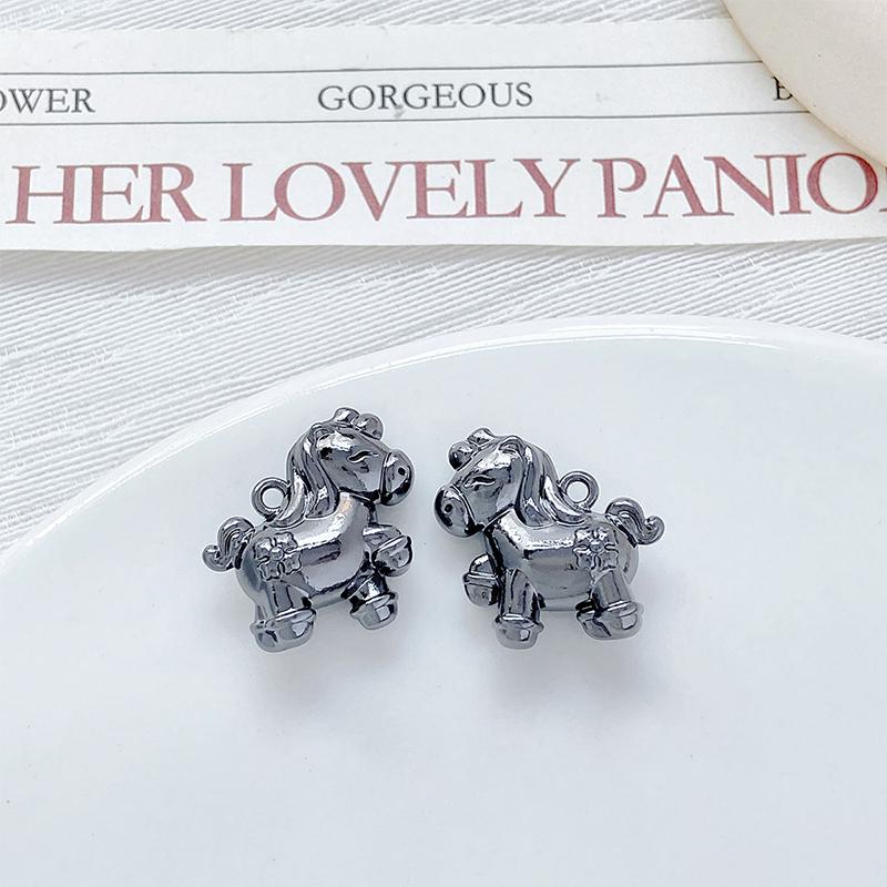 2Pcs/Lot Zinc Alloy Painted Double-Sided Horse Pendant Charms Diy Necklace Bracelet Earrings Accessories