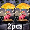 2 STÜCKE/3 STÜCKE Outdoor Eisen wasserdichte Statue Licht Simulation Tier Solarleuchte mit Biene und Flamingo Frosch und Kolibri Futterspender Funktion, Dekoration
