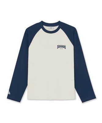 Emelbi Sportive Small Graphic Semi-Overfit Raglan Long Sleeve T-Shirt La (Cream)