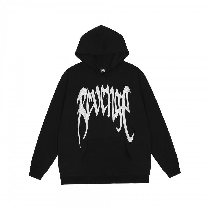 Mens Oversized Hoodie With Embroidered Skull Spine Design Streetwear Casual Pullover Cotton Blend Loose Fit
