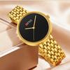 Ofns Simple Stylish Ladies' Quartz Watch Small Dial Three Hands Mother-of-pearl Face No Scale Elegant Steel Women's Wrist Watch
