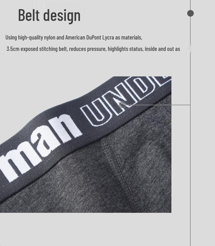 Men's European & American Pure Cotton U-Convex Mid-Waist Boxer Briefs - Comfortable, Loose, Breathable, Plus Size Square Leg Underwear