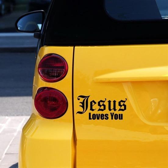 Jesus Love You Letters Reflective Car Vehicle Body Window Decals Sticker Decor