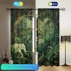 2pcs Jungle Exploration Printed Curtain for Home Decor - Rod Pocket Window Treatment for Bedroom, Office, Kitchen, Living Room