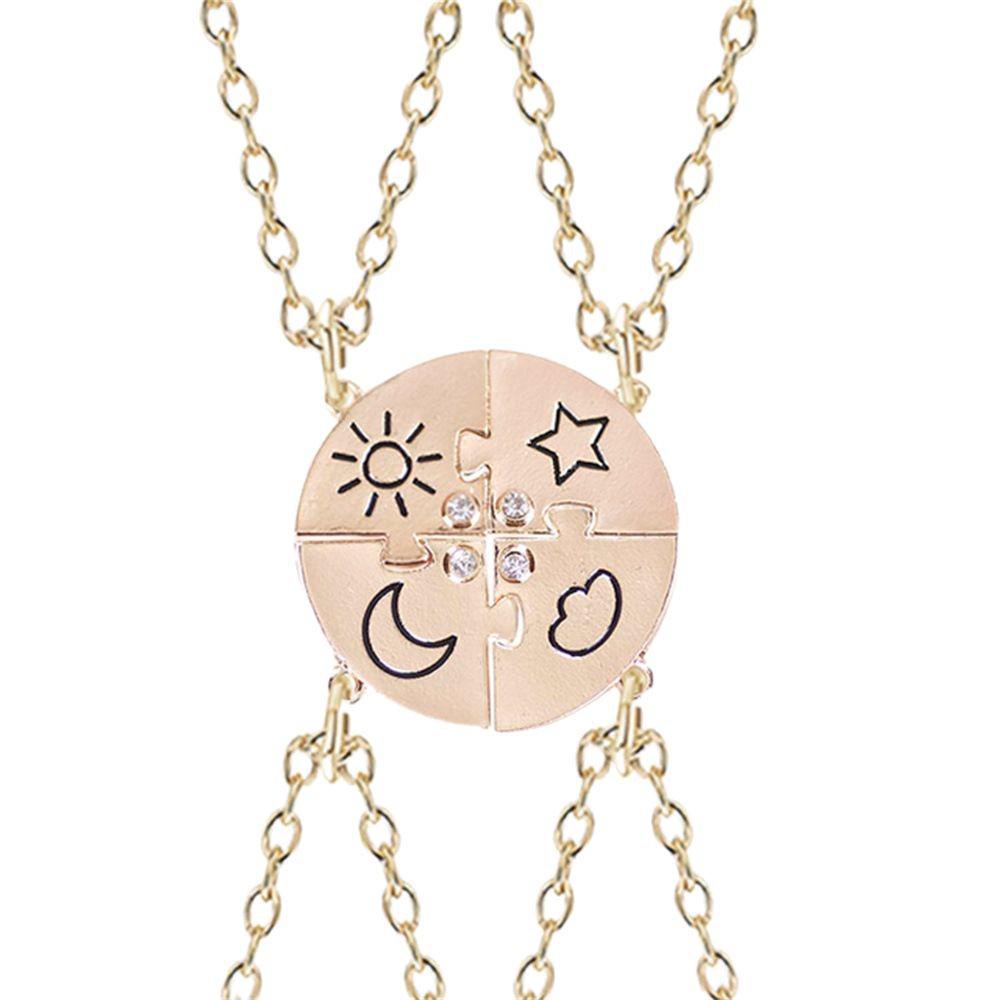 Four-Piece Star Moon Sun Cloud Best Friend Necklace Set