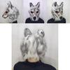 Wolf Dog Mask Halloween Costume Prop Plush Latex Animal Headgear For Party And Performance
