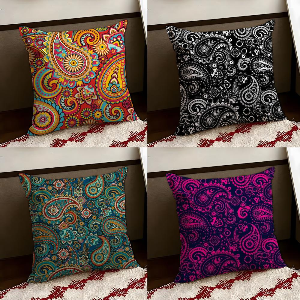 Painted Design PPaisleyS Cushion Cover Reversible Soft Durable Pillow Cover Home Car MultiScene Use for Daily Comfort