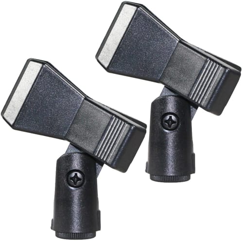 TKY Microphone Holder, Microphone Clip, for Mic Stand Mounting, Installation, and Fixing, Conversion Screws 5/8 To 3/8, Set of 2