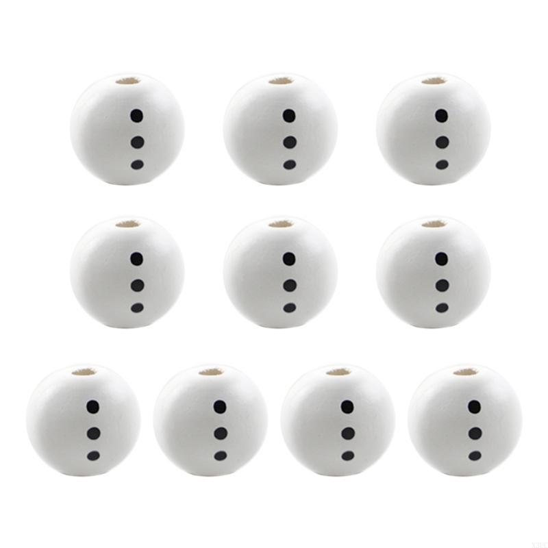 for Creative Christmas Snowman Wooden Beads Winter Wooden Beads Xmas Craft Round Beads Snowman Wooden Buttons for D X3UC