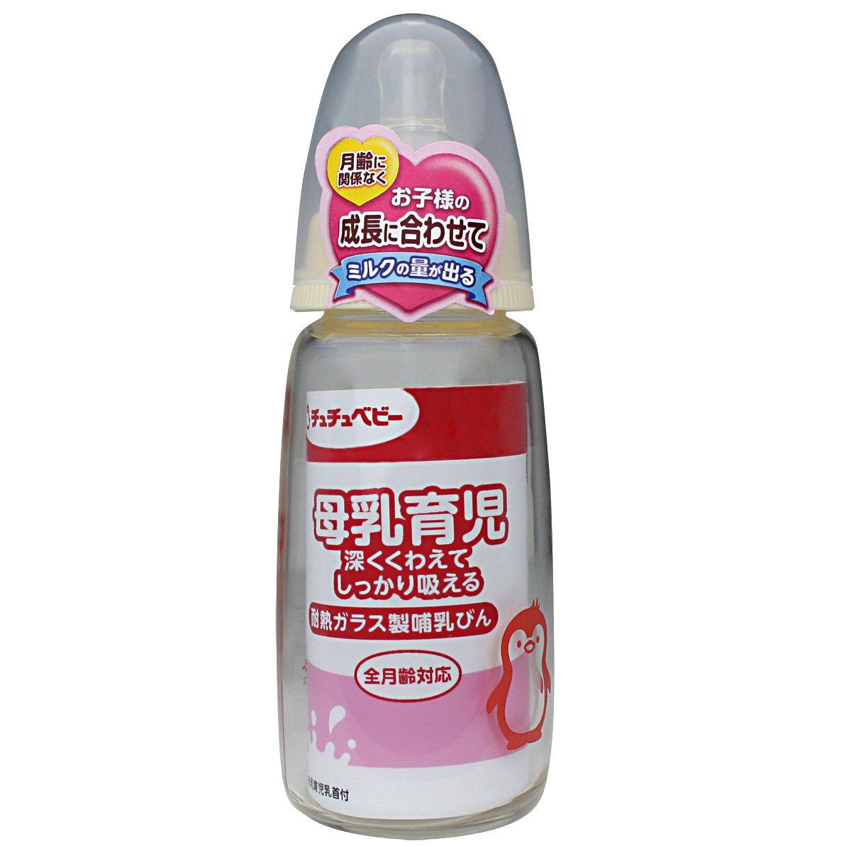 

Детская стеклянная бутылочка ChuChu Baby с силиконовой соской для кормления 150 мл термостойкая