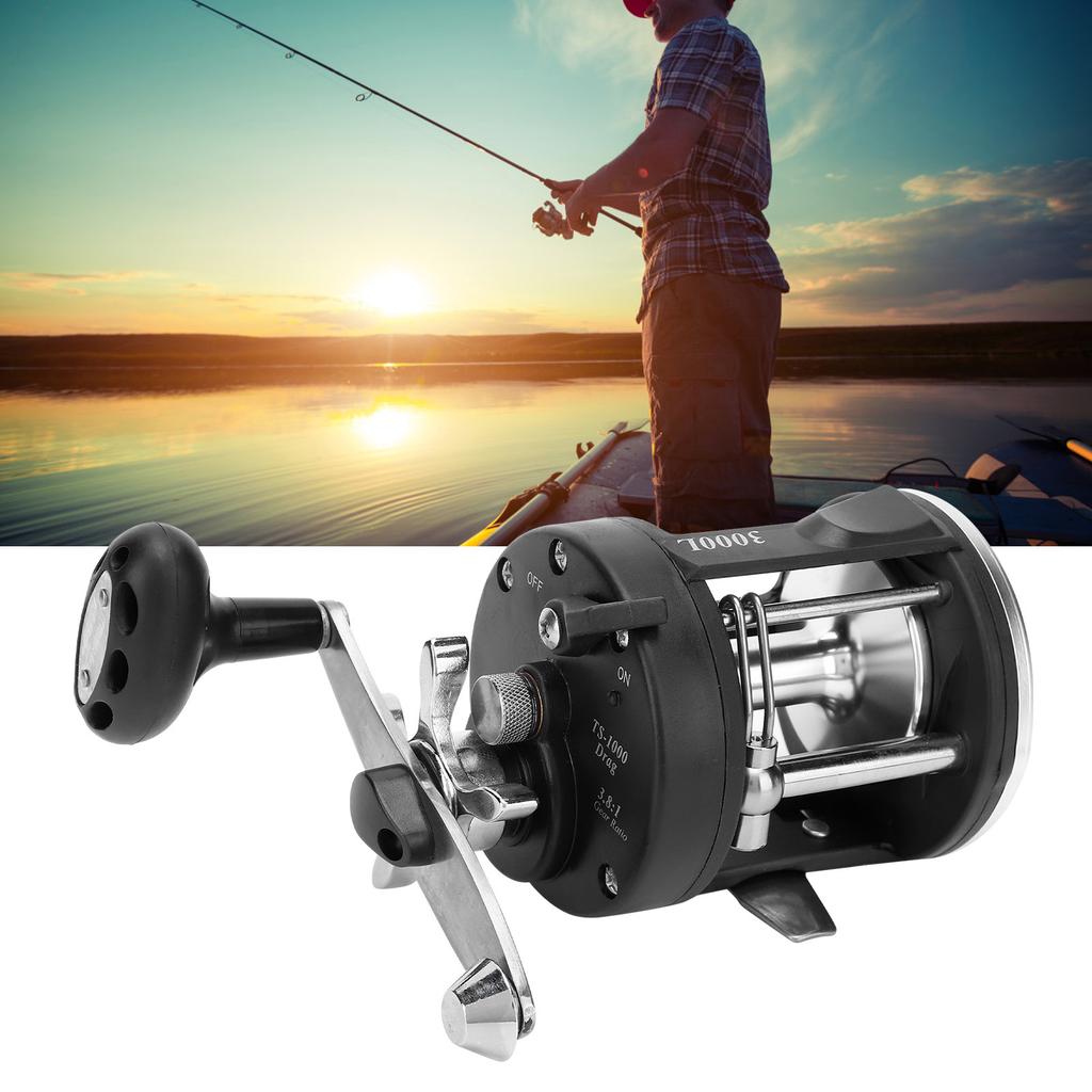 TSSD Metal Fishing Reel 3.8:1 Speed Ratio 1BB Baitcasting Fishing Wheel AccessoryTSSD 3000L