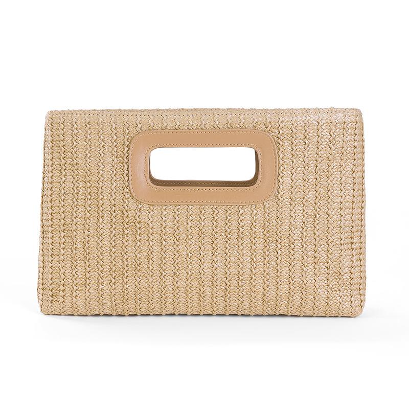 Women Clutch Women's Fashion Chain Dinner Straw Bag Woman Summer Casual Vacation Shoulder Bag Female Large Purse 2024