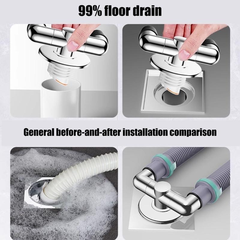 Washing Machine Floor Drain Adapter Tees Joint AntiOverflow Sewer Elbow Pipe Connector Bathroom Accessories Enduring