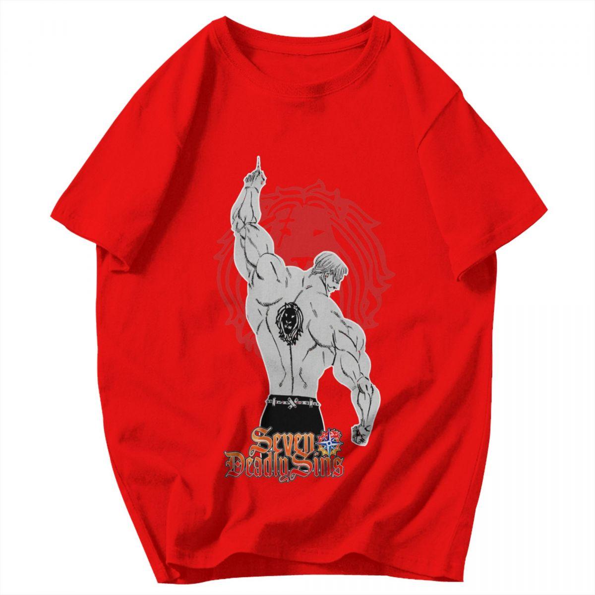 

Мужская футболка Эсканор Семь смертных грехов Хлопок Y2K Графическая с коротким рукавом Унисекс Одежда Футболки S