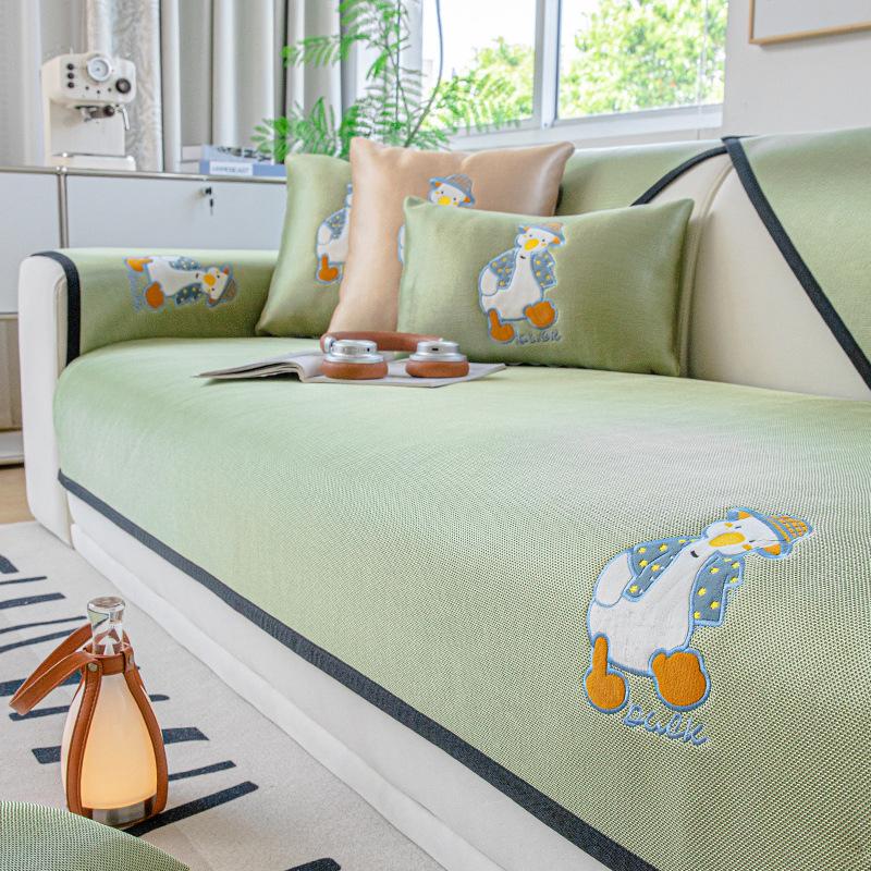 

Summer Cool Ice Silk Sofa Cushion New Summer Mat Seat Cushion Straight Row One Piece Sofa Cover 70*70cm