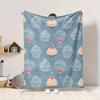 1pc Cupcake Cherry Lightweight Flannel Blanket, Comfortable and Warm Blanket, for Office and Camping Sofa Bed, Livingroom181
