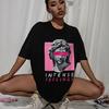 Summer Intense Feelings Drop Shoulder Tee T-Shirts Women Loose Oversize Tops Hig