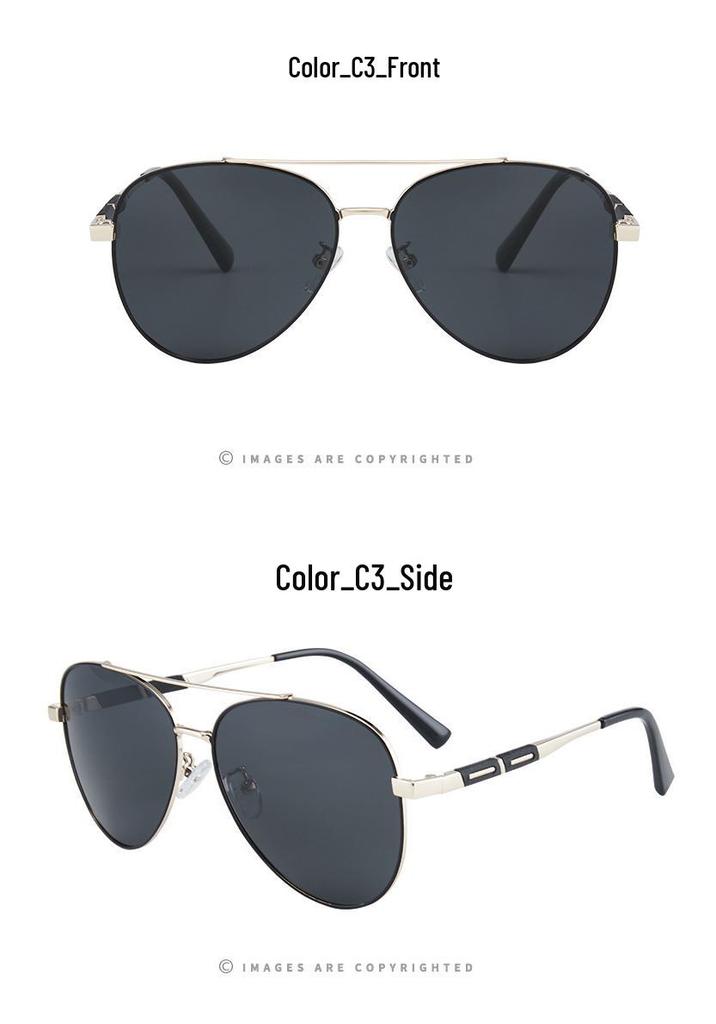 J8588 Ultra-Light European Aviator Sunglasses: Men's Large Frame Polarized UV Protection for Driving and Fishing.