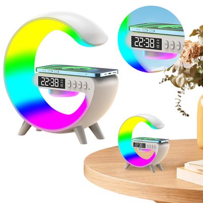 Wireless Speaker Charger Night Light with Alarm Clock Charging Function Bedside Lamp Atmosphere Lamp for Living Room Bedroom