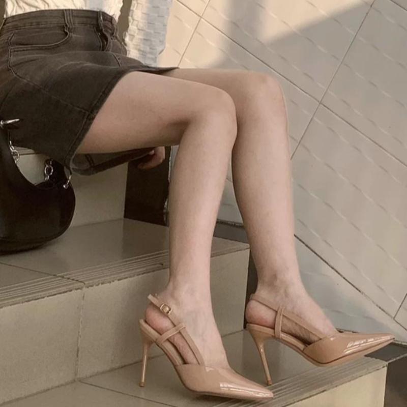 Fashion Women's High Heel Shoes Sexy Pointed High Heels Sandals Luxury Brand Leather Sandals for Women Pumps Dress Sandals Zapatos Mujer