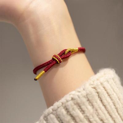 Hand Woven Size Adjustable Diy Red String Bracelets Adult Child Vintage Lucky Rope Bangles Gift