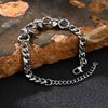 Vnox Six-Sided Rivet Chain Bracelet for Men, Adjustable Punk Men's Jewelry, Stainless Steel Never Fade Hip Hop Wristband Gifts