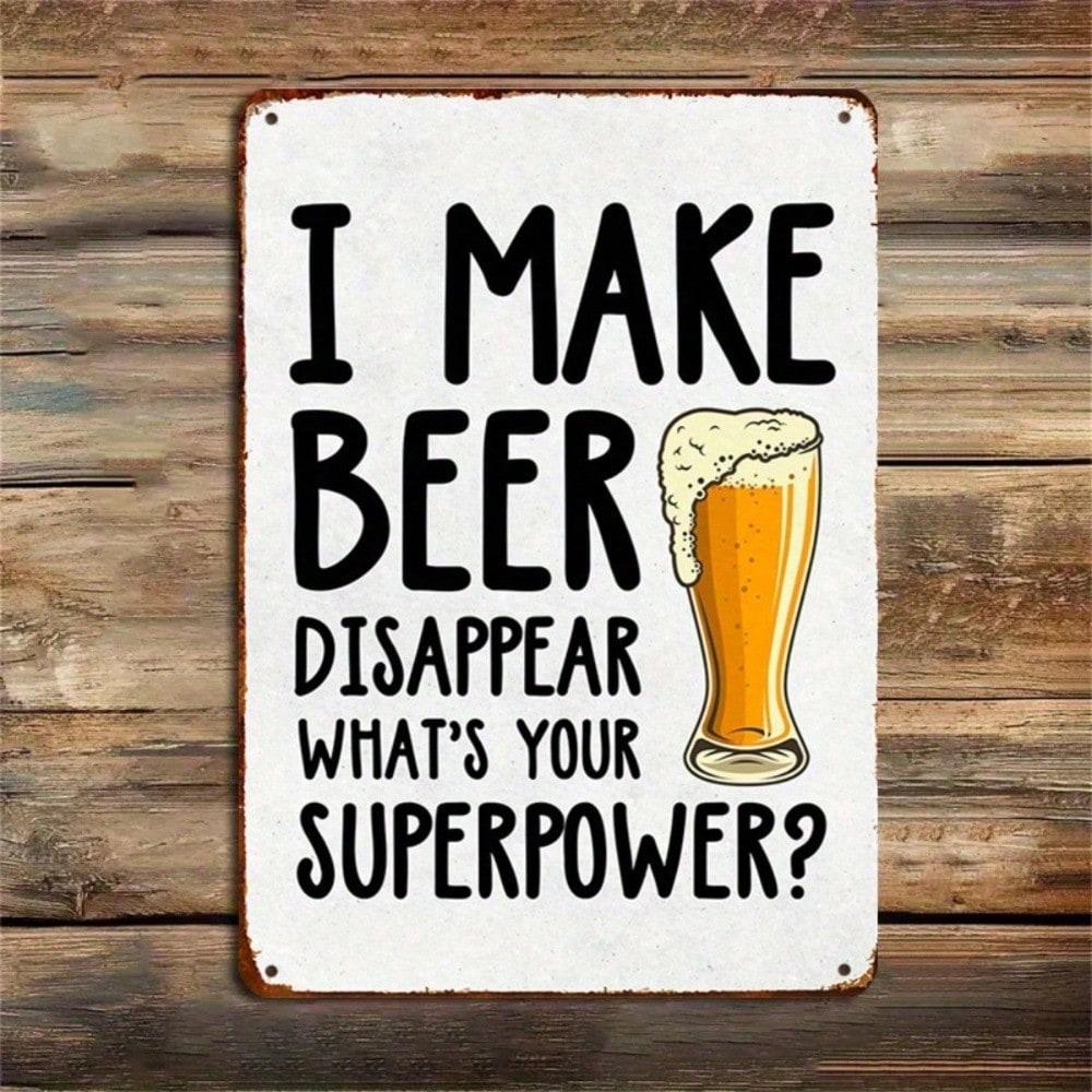 Funny Beer Tin Sign Wall Decor Pub Man Cave Metal Art 8x12 Inches