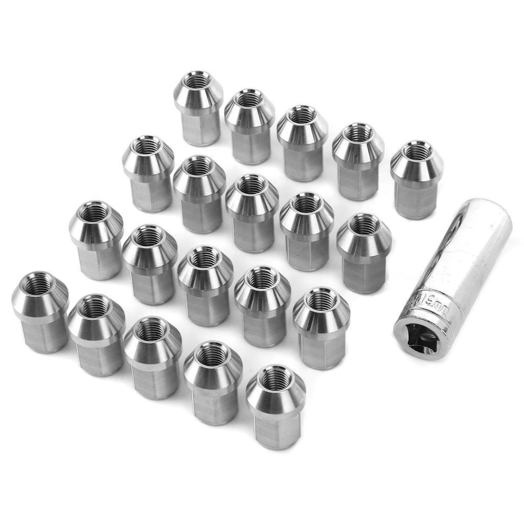 20pcs Stainless Steel Wheel Lug Nuts M12x1.5 Thread Universal Auto Car Accessories